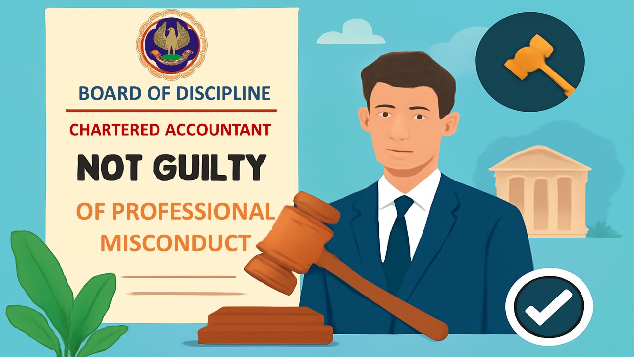 ICAI Board of Discipline Finds Chartered Accountant Not Guilty of Professional Misconduct under Item (2) of Part IV