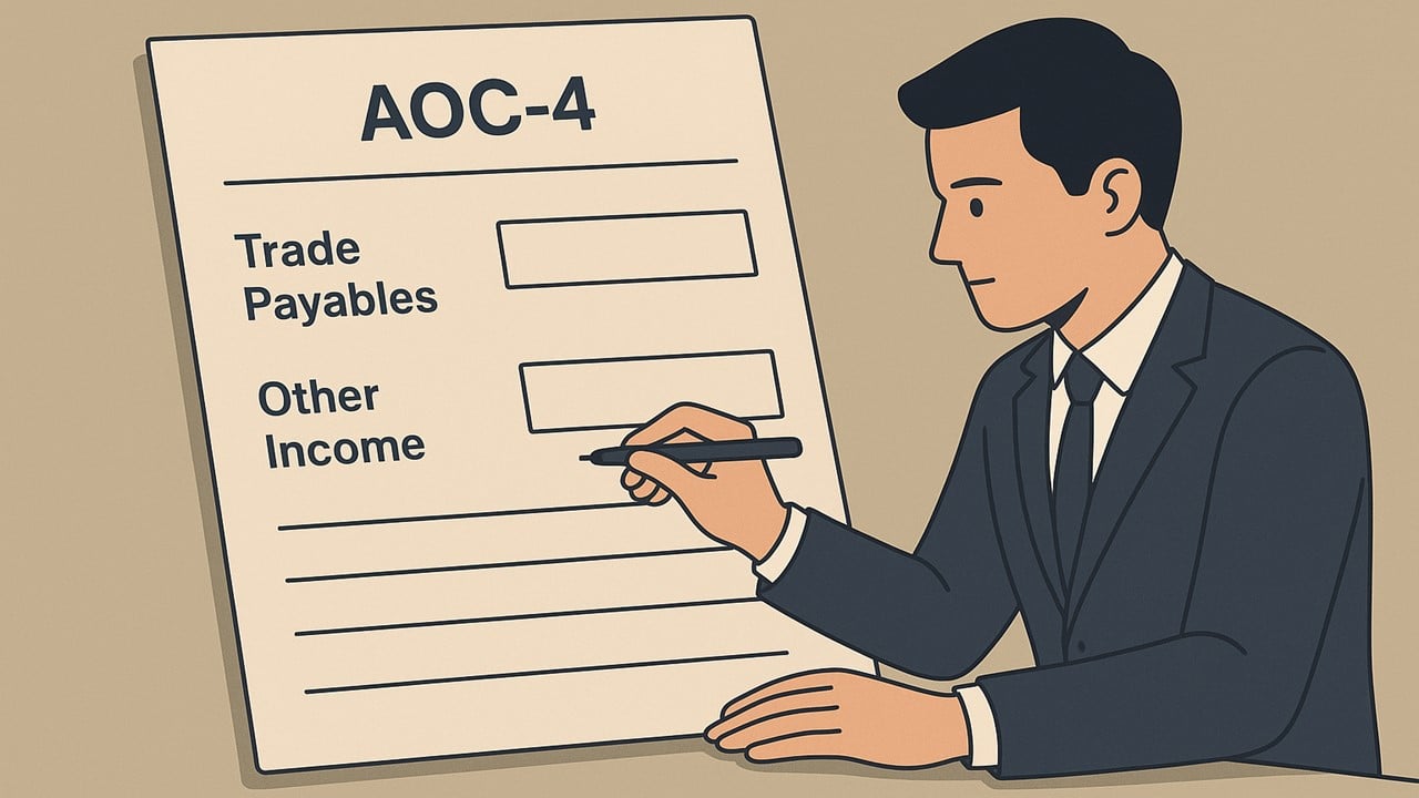 Manual Entry Required for 'Trade Payables' and 'Other Income' in Form AOC-4