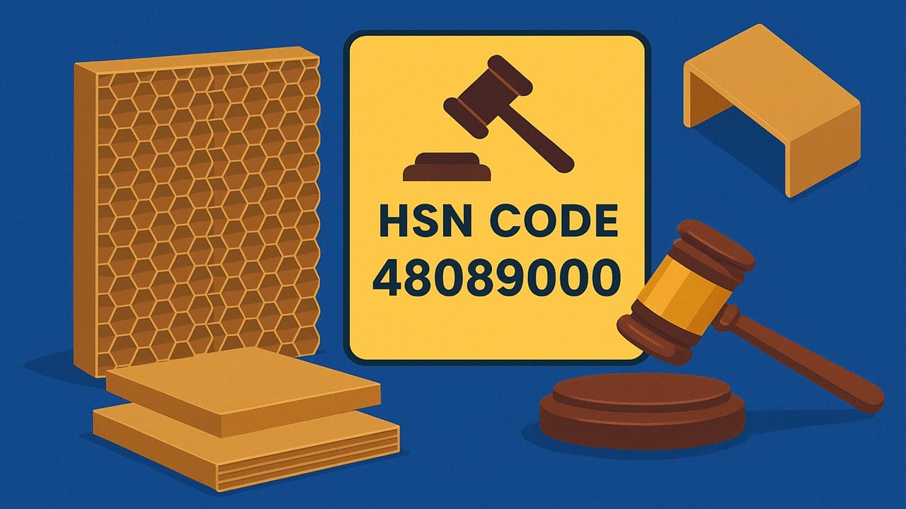 Paper Honeycomb Sheet and Paper Edge Protector Fall Under HSN Code 48089000: AAR