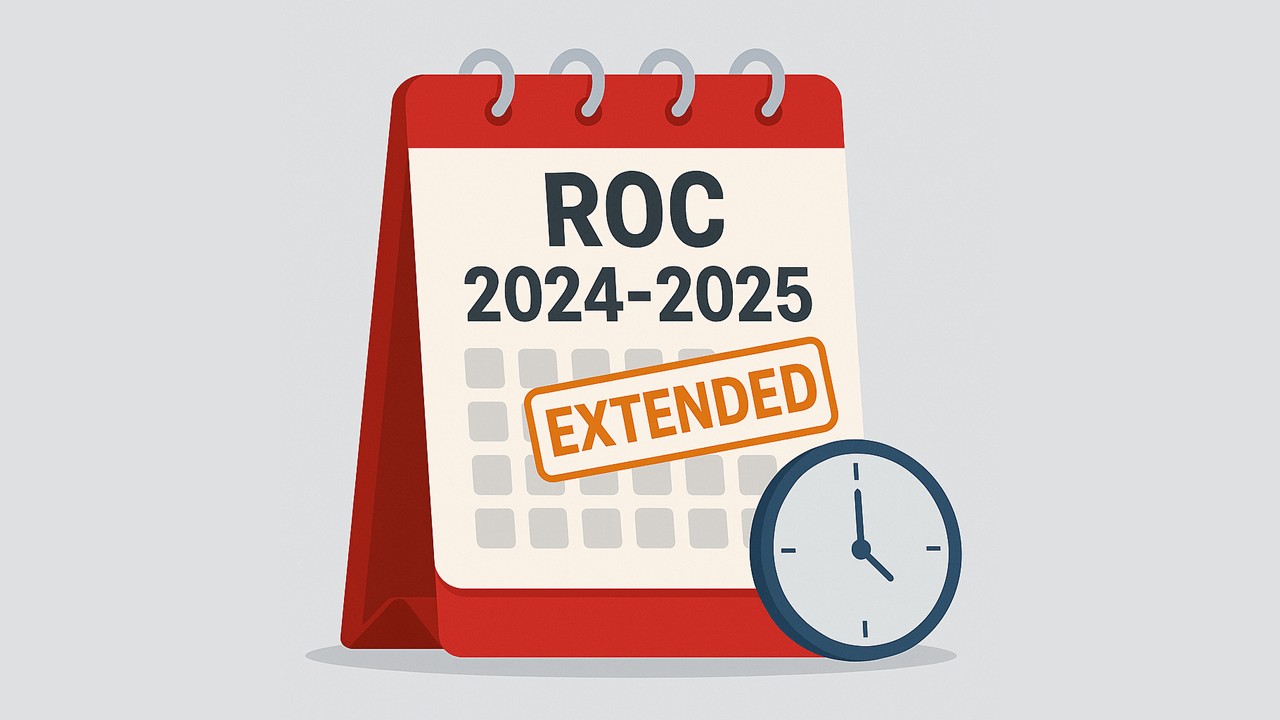 Breaking: ROC Annual Filing for FY 2024-25 due date extended, Know the extended date