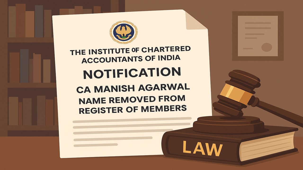 CA Removed From Register of Member For Three Years After Finding Him Guilty of "Professional Misconduct"