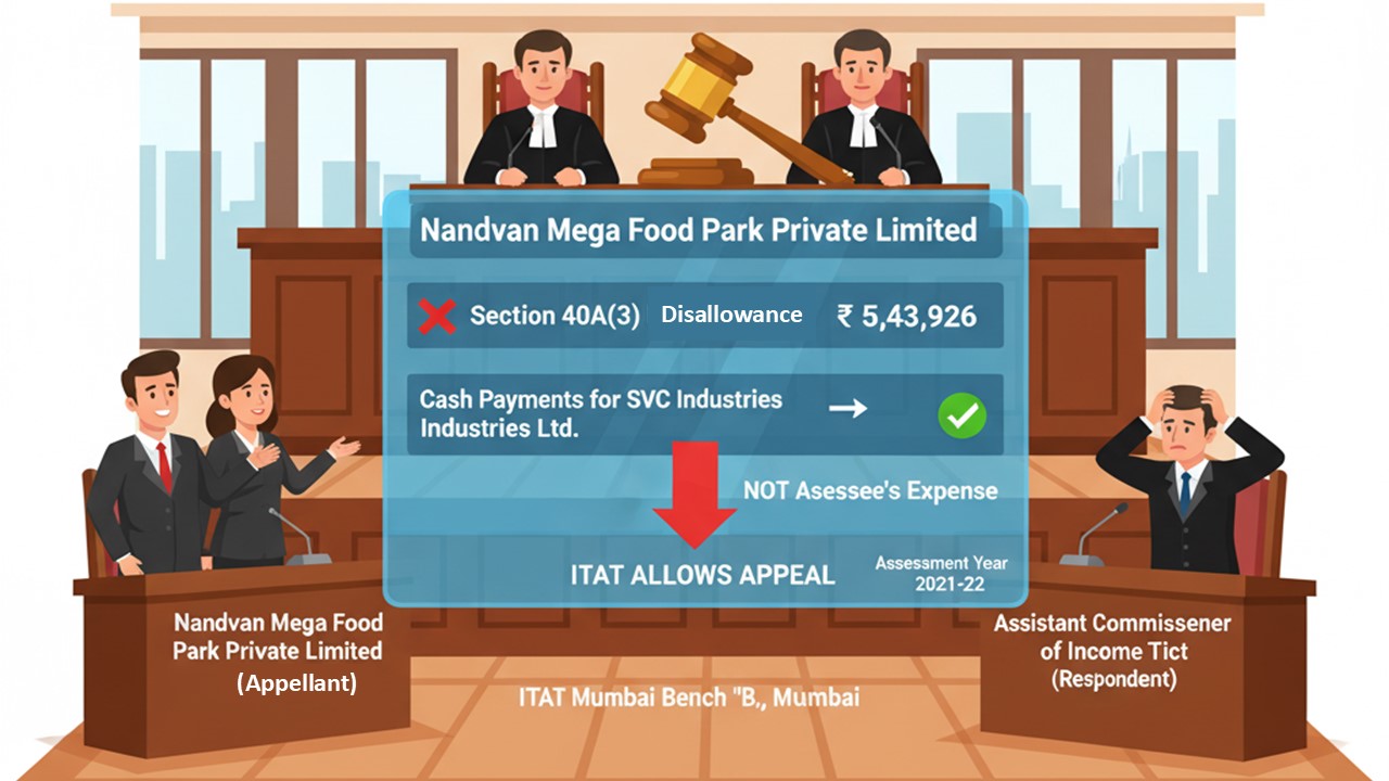 ITAT Deletes Disallowance Under Section 40A(3) for Cash Payments Made on Behalf of Third Party