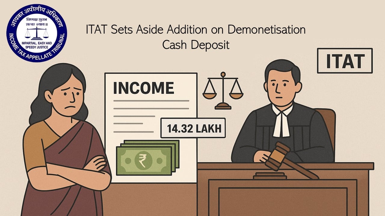 ITAT Sets Aside Addition on Demonetisation Cash Deposit of Rs. 14.32 Lakh, Orders Fresh Assessment