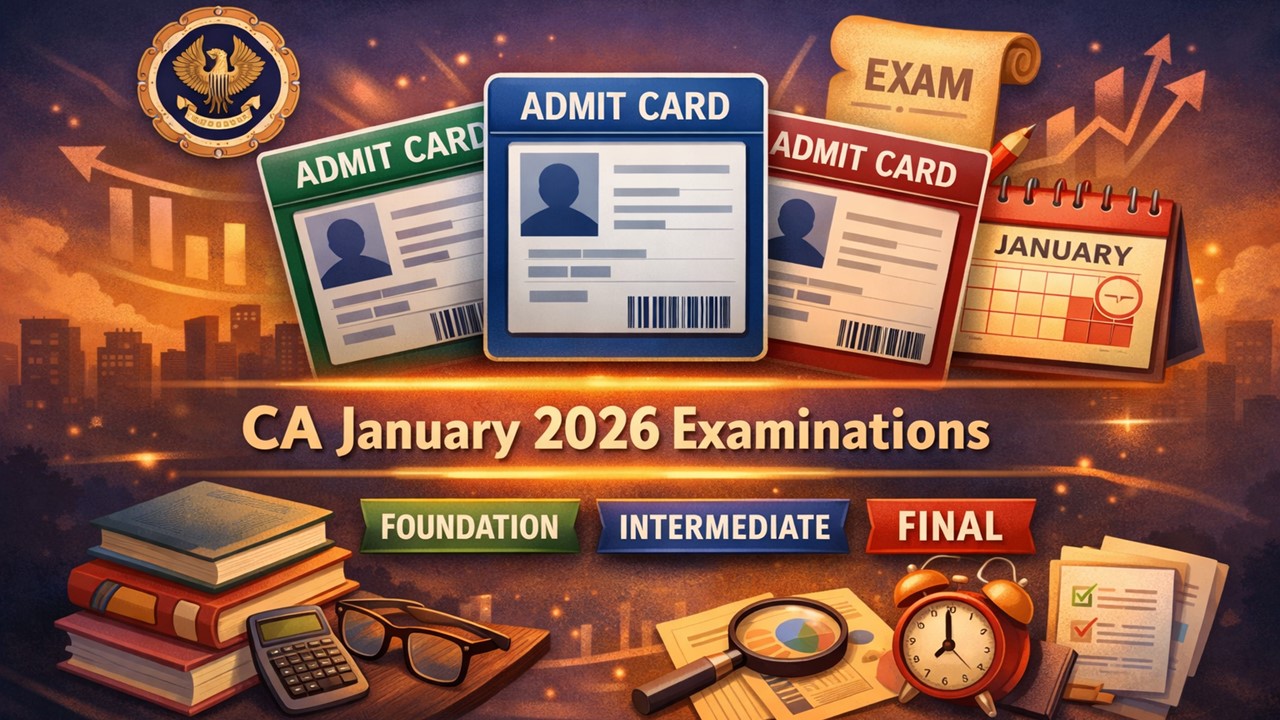 ICAI CA January 2026: Admit Card Released for Foundation, Intermediate and Final Exams, Download Now!