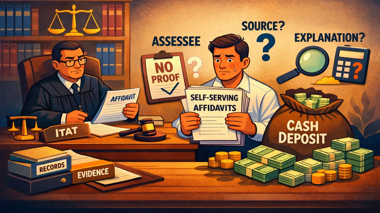 Just Filing Self-Serving Affidavits Without Supporting Evidence Does Not Discharge Assessee's Onus to Explain Source of Cash Deposit: ITAT