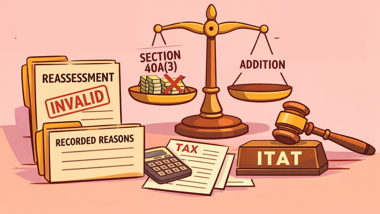 Reassessment Invalid Where No Addition Made on Recorded Reasons; Section 40A(3) Addition Unsustainable