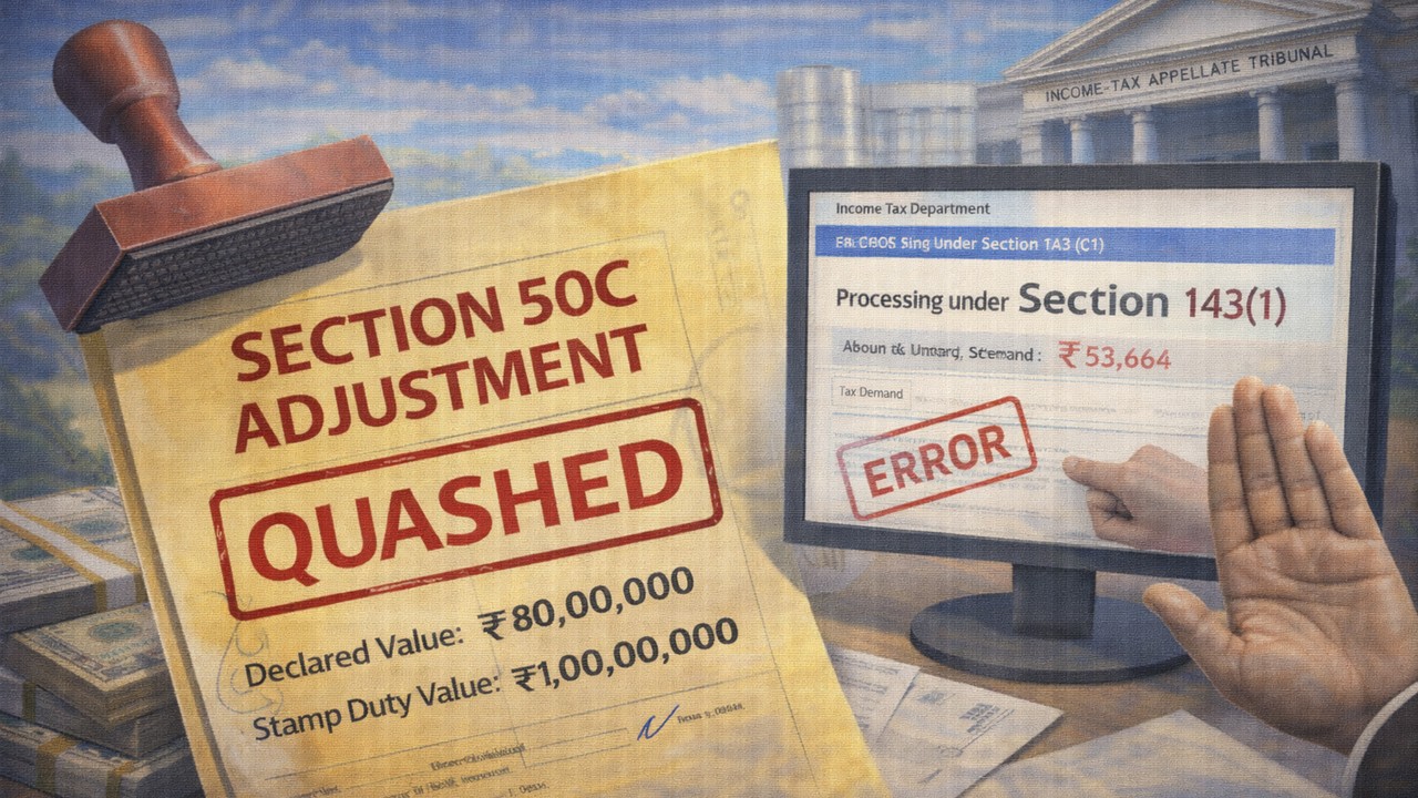 ITAT Delhi Holds Section 50C Adjustment Not Permissible at 143(1) Processing Stage