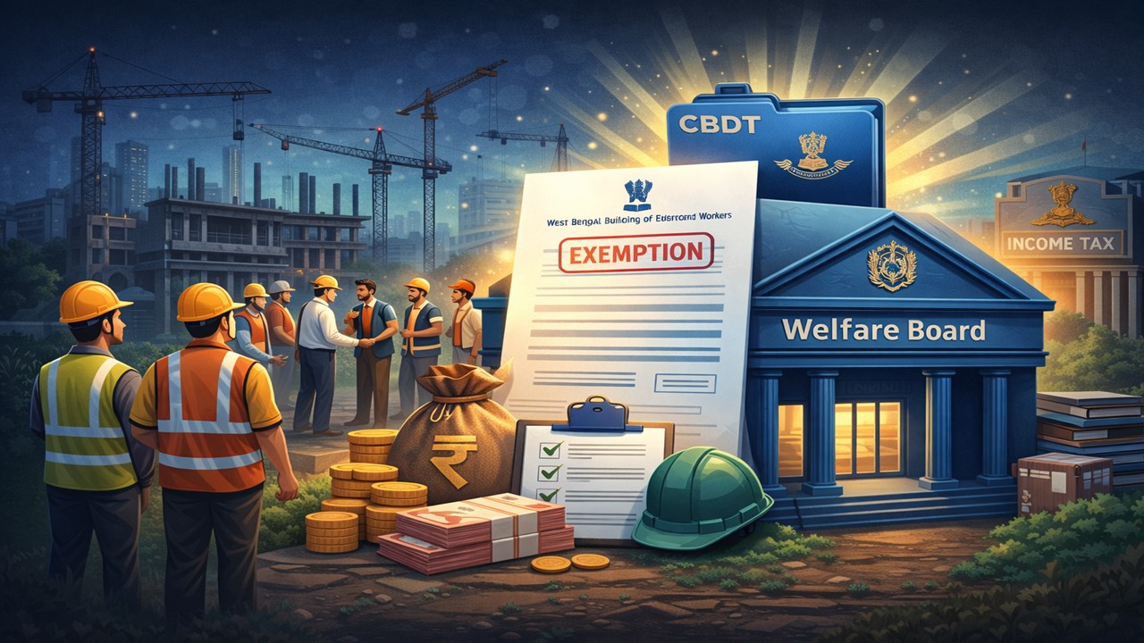 CBDT Grants Income Tax Exemption to West Bengal Construction Workers Welfare Board