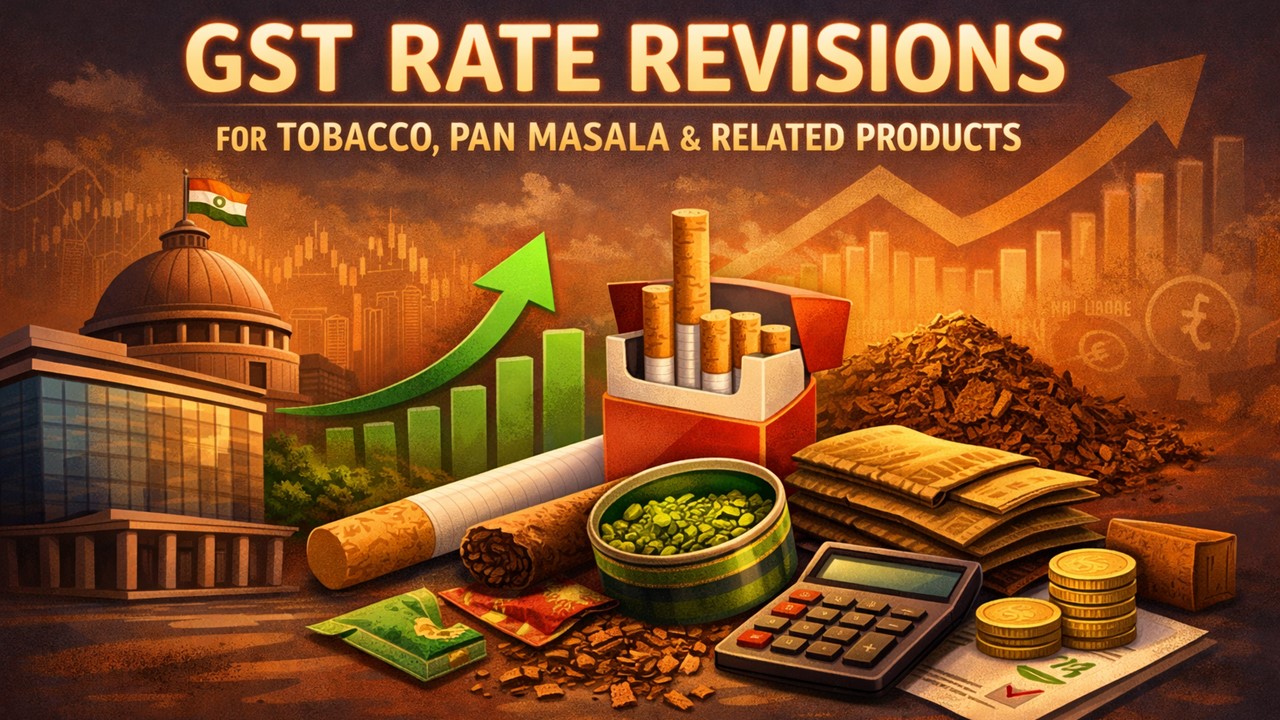 Finance Ministry Revises GST Rates on Tobacco, Pan Masala and Nicotine Products; Effective from February 01, 2026