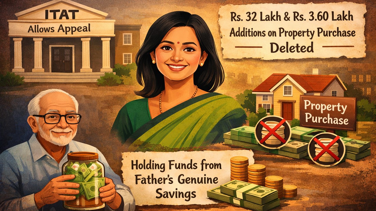 ITAT Deletes Rs. 32 Lakh and Rs. 3.60 Lakh Additions on Property Purchase; Upholds Father’s Savings as Source