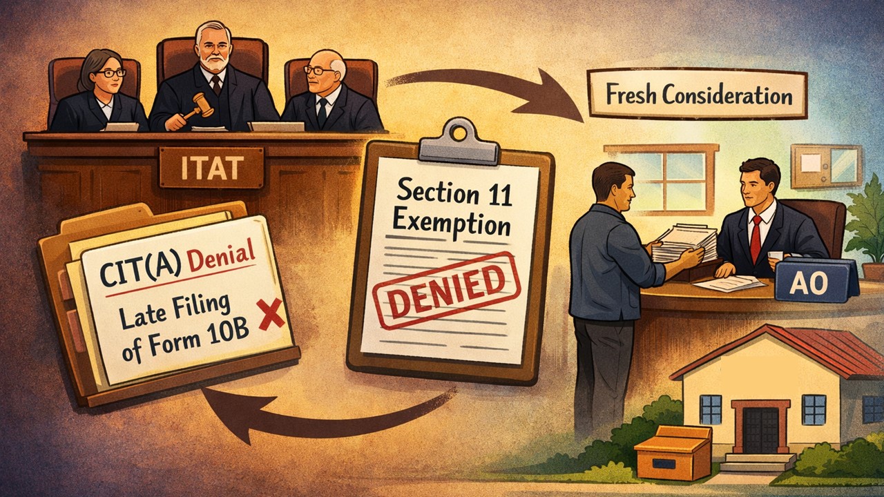 ITAT Restores Section 11 Exemption Claim, Directs Fresh Examination After Late Form 10B Filing