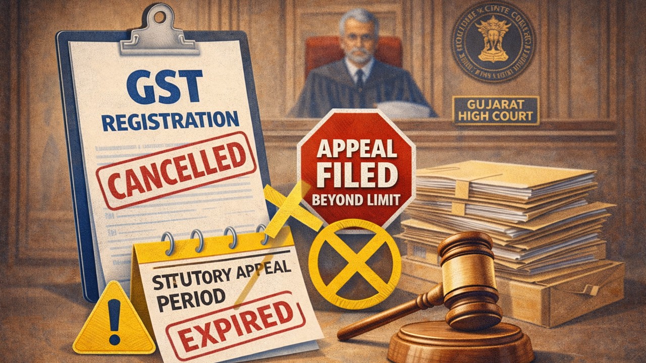 Gujarat HC Refuses to Interfere with GST Registration Cancellation Filed Beyond Statutory Appeal Period