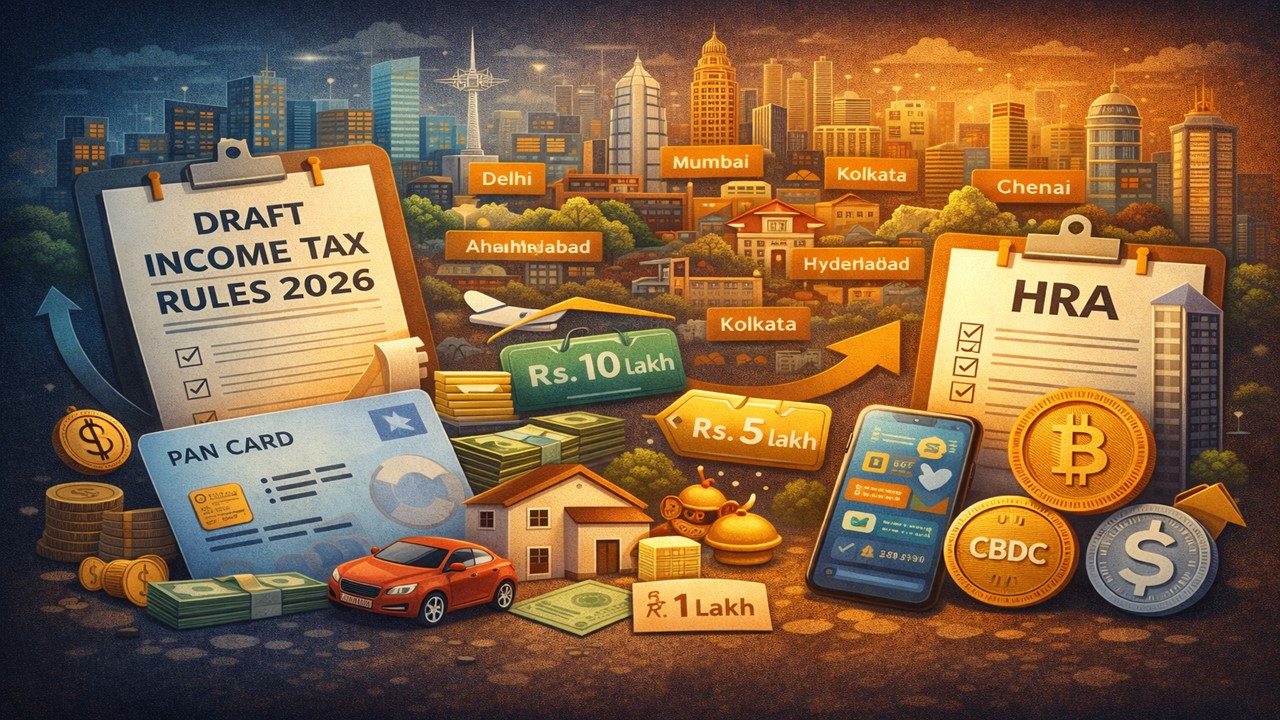 Govt Releases Draft Income Tax Rules 2026 with Major PAN, Crypto and HRA Changes