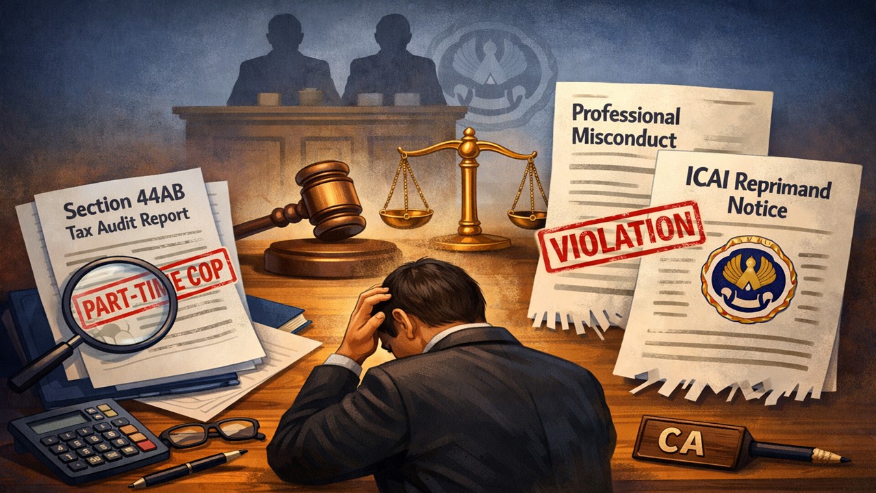 ICAI Reprimands CA for Conducting Tax Audits While Holding Part-Time COP