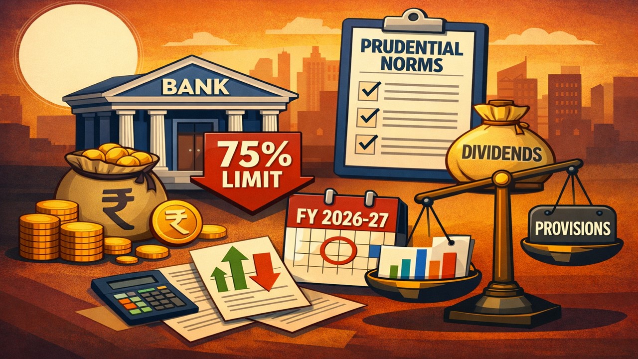 RBI Limits Bank Dividend Payouts at 75% of PAT, New Prudential Norms Effective FY 2026-27