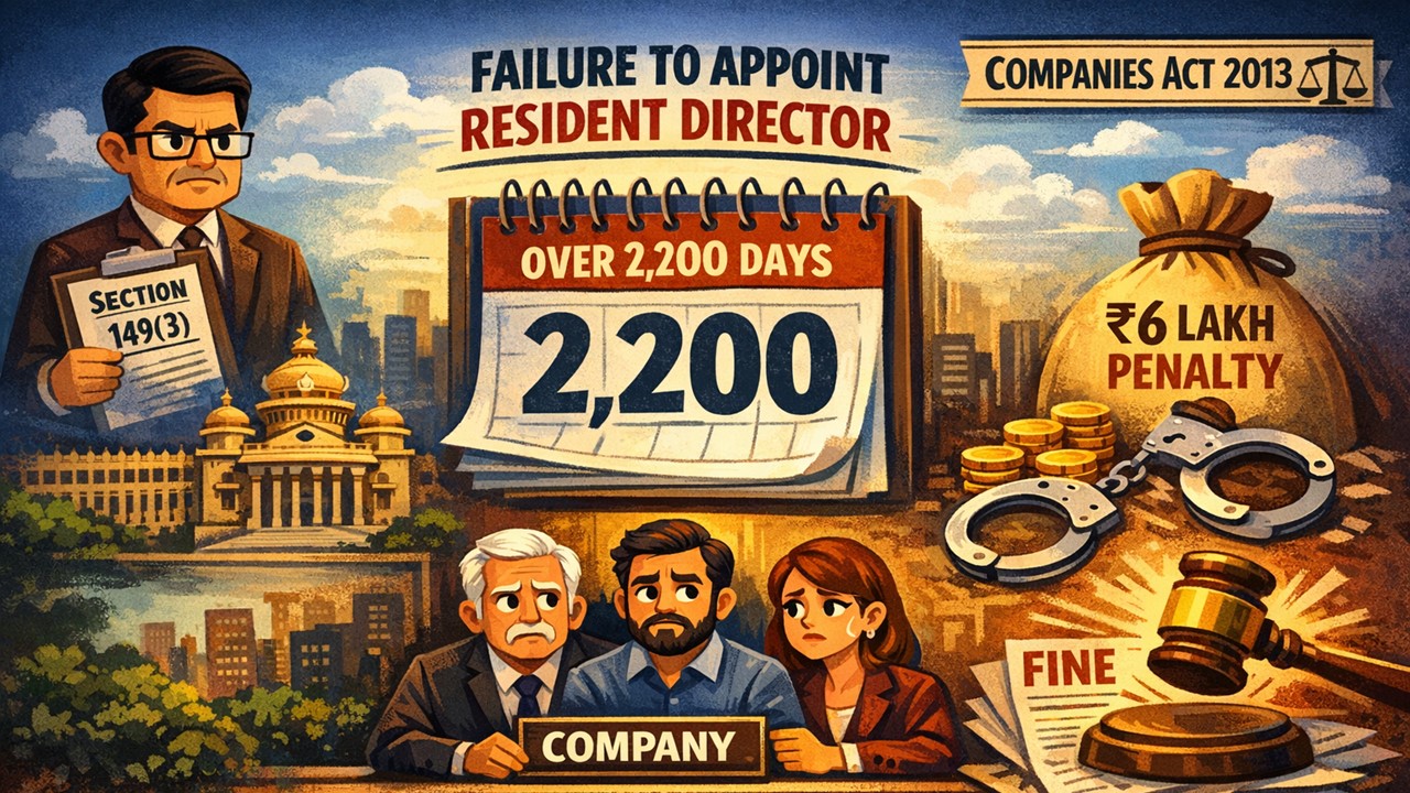 No Resident Director for 2,297 Days: ROC Slaps Penalty on Company and Its Directors for Section 149(3) Violation