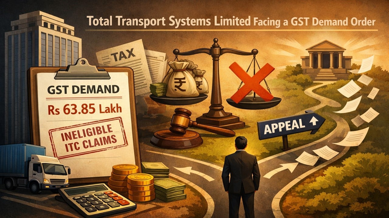 Total Transport Systems Faces Rs 63.85 lakh Demand Over Claiming Ineligible and Excess ITC