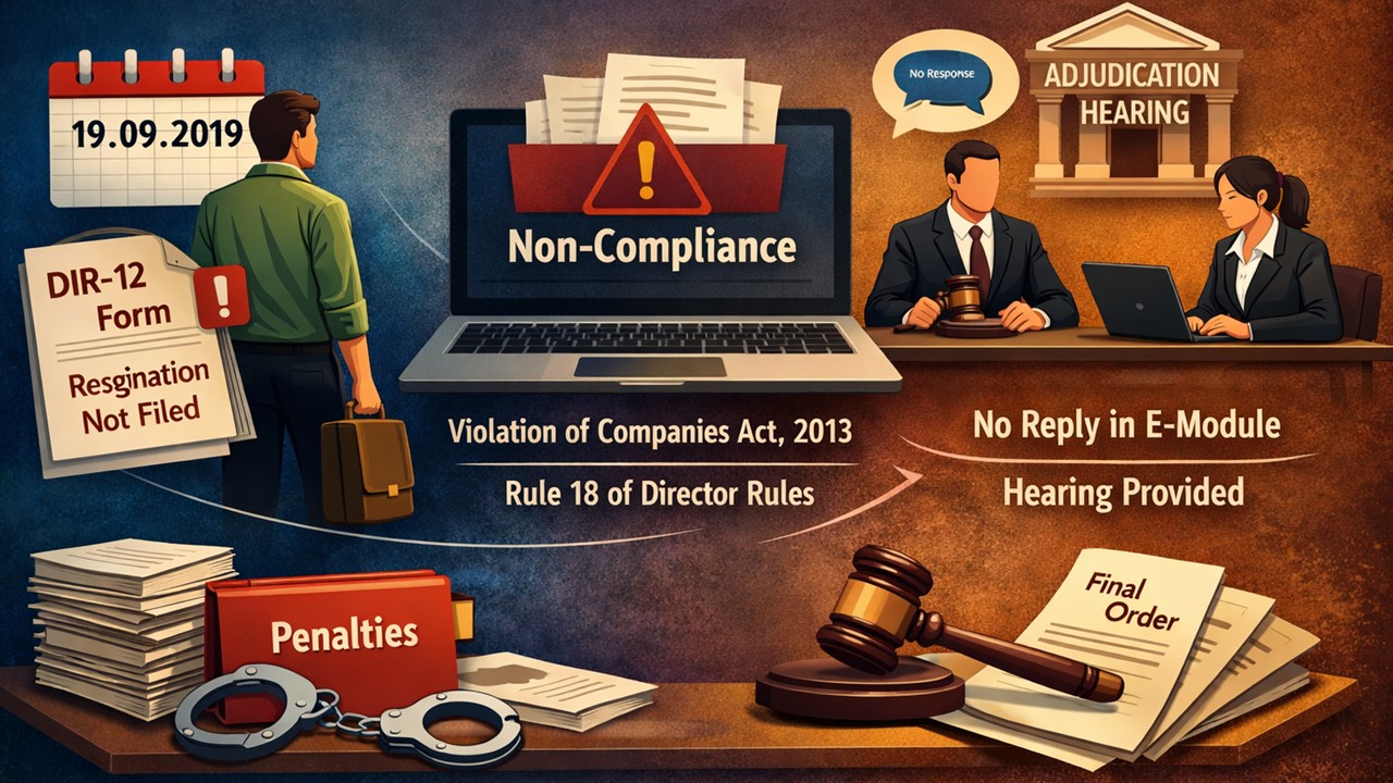 ROC Issues Penalty Order for Non-Filing of DIR-12 for Director's Resignation