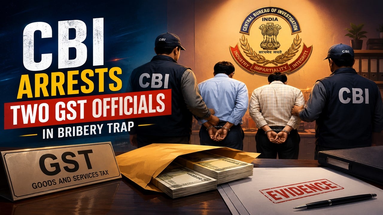 CBI Arrests GST Superintendent and Inspector in Bribery Case