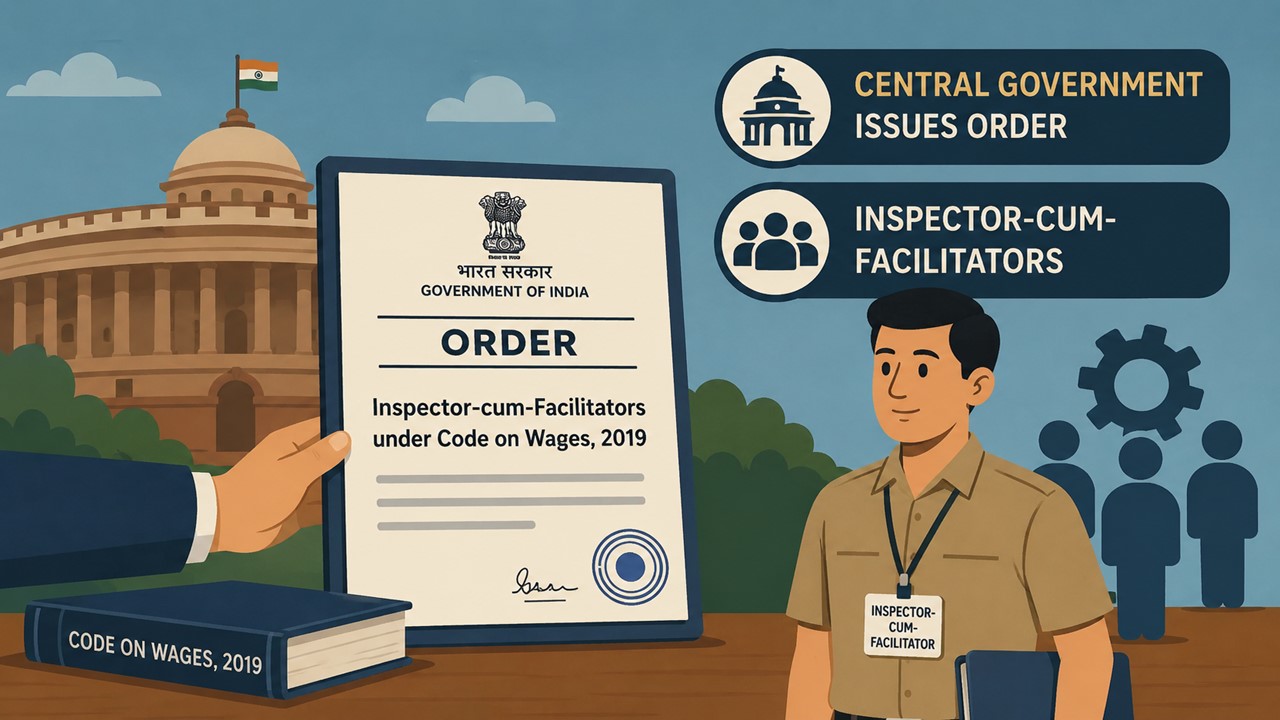 Central Government Issues Order for Inspector-cum-Facilitators Under Code on Wages, 2019