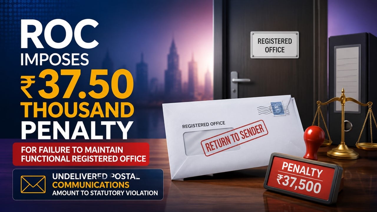 ROC Imposes Rs 37.5 thousand Penalty for Failure to Maintain Functional Registered Office
