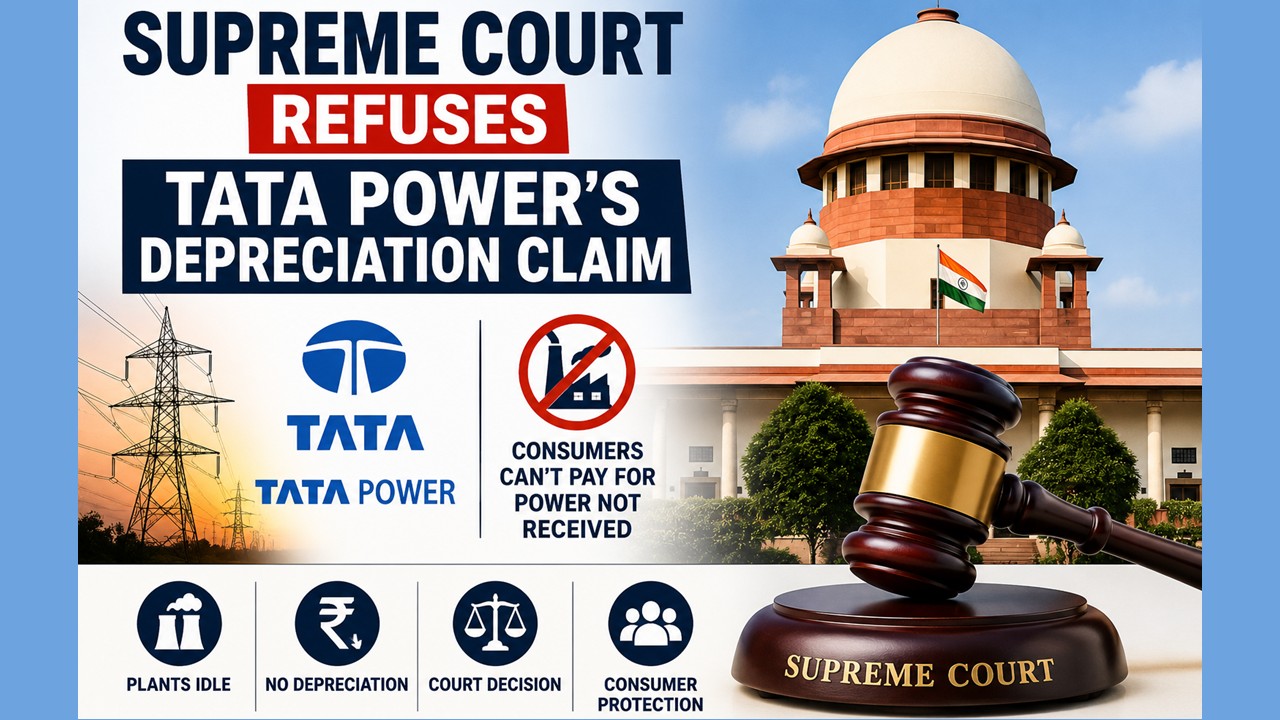 Supreme Court refuses Tata Power's Depreciation Claim: consumers cannot be required to pay for electricity which they no longer received