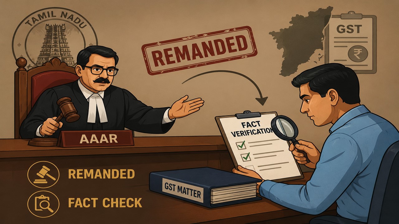 Tamil Nadu AAAR Remands GST Matter for Fresh Fact Verification