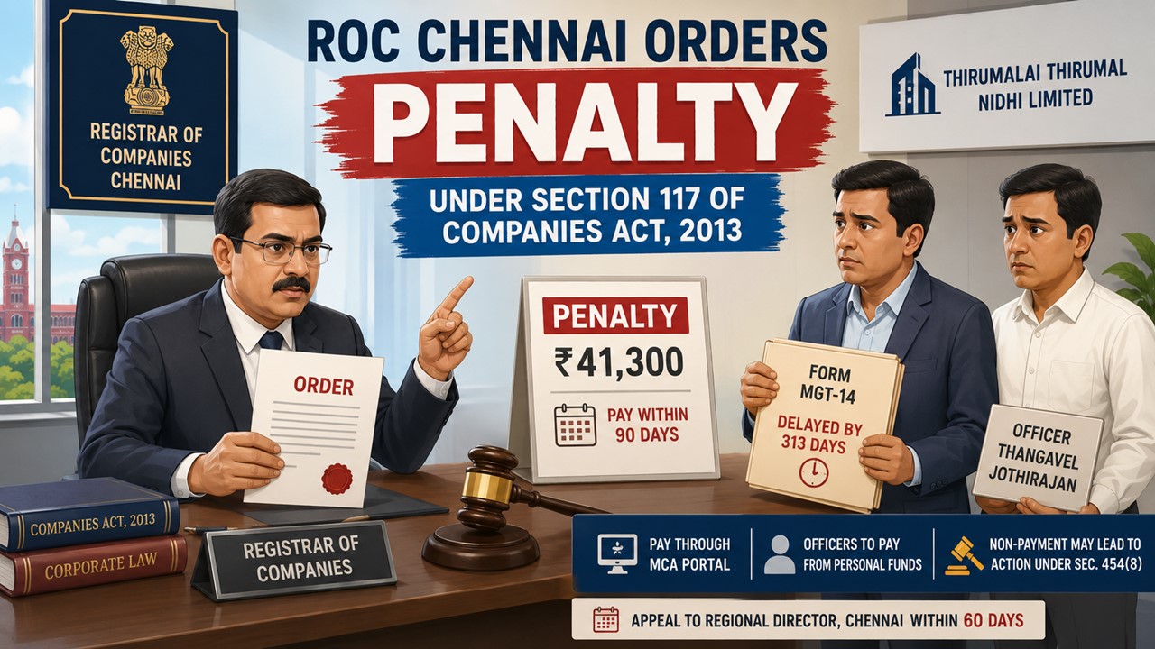 ROC Chennai Orders Penalty for delay in filing MGT-17: Short Staff no Excuse