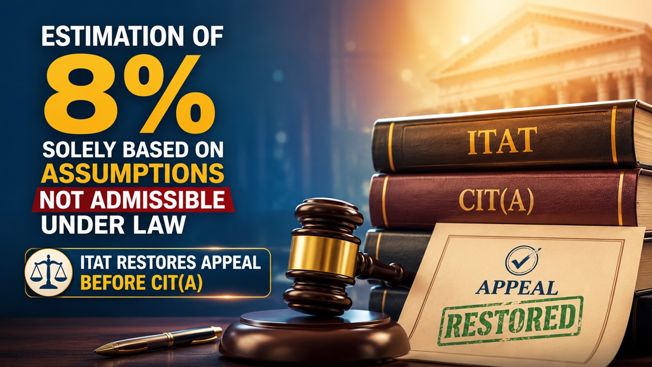 Estimation of 8% Solely Based on Assumptions Not Admissible under Law; ITAT Restores Appeal Before CIT(A)
