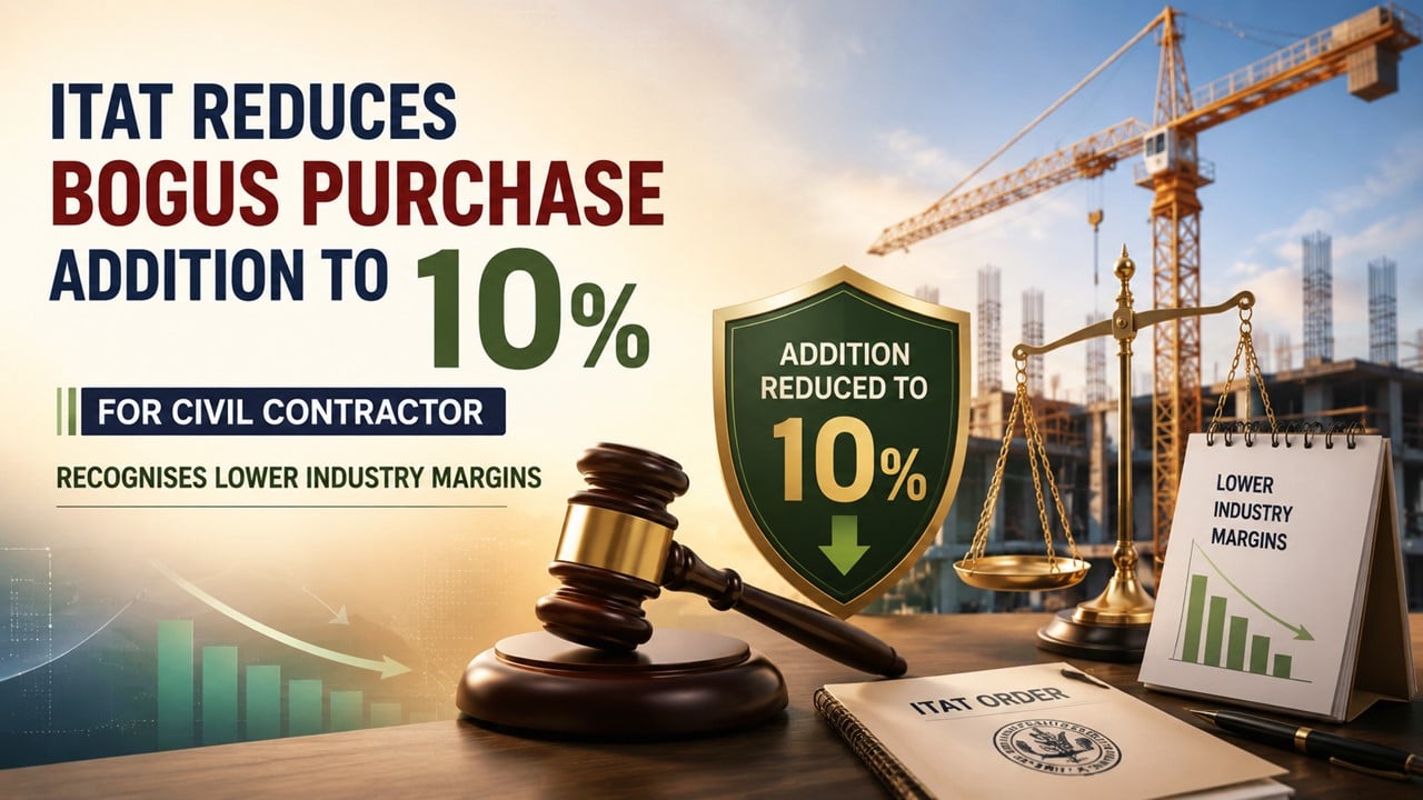 ITAT Reduces Bogus Purchase Addition to 10% for Civil Contractor, Recognises Lower Industry Margins
