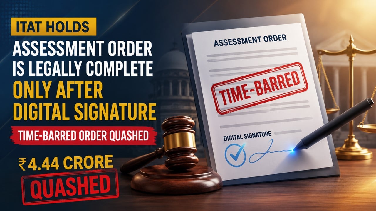 ITAT Holds Assessment Order Is Legally Complete Only After Digital Signature; Time-Barred Order Quashed
