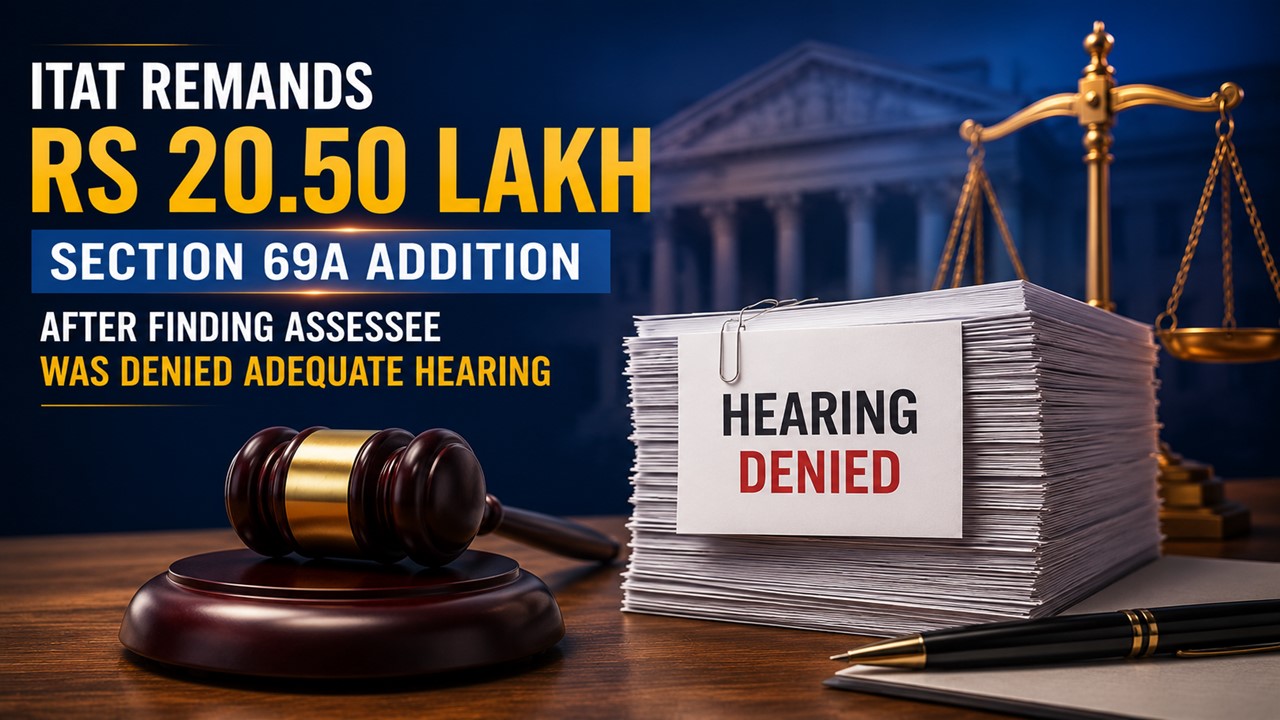ITAT Remands Rs 20.50 Lakh Section 69A Addition After Finding Assessee Was Denied Adequate Hearing