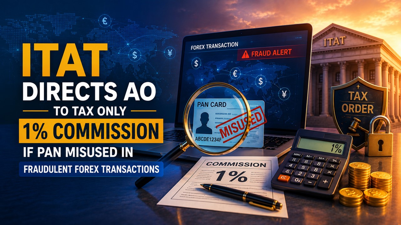 ITAT Directs AO to Tax Only 1% Commission If PAN Misused in Fraudulent Forex Transactions