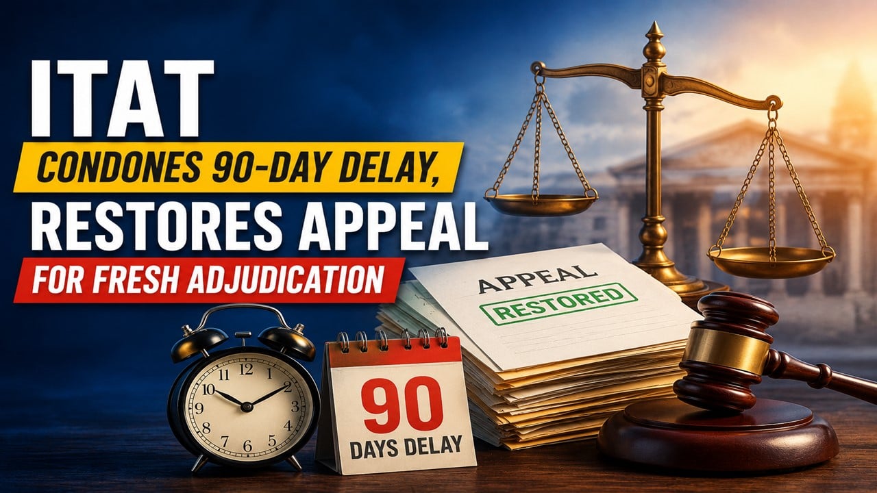 ITAT Condones 90-Day Delay, Restores Appeal for Fresh Adjudication