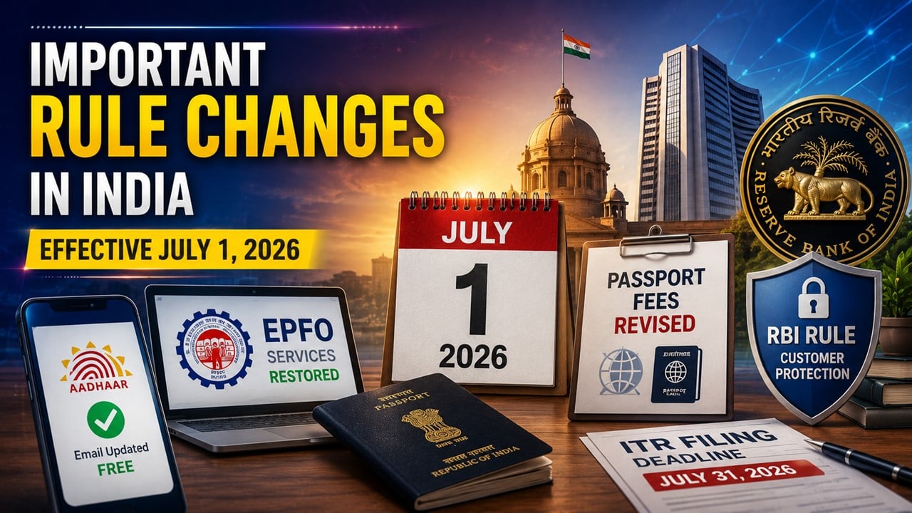 Important Rule Changes That Have Taken Effect in India Since July 1, 2026