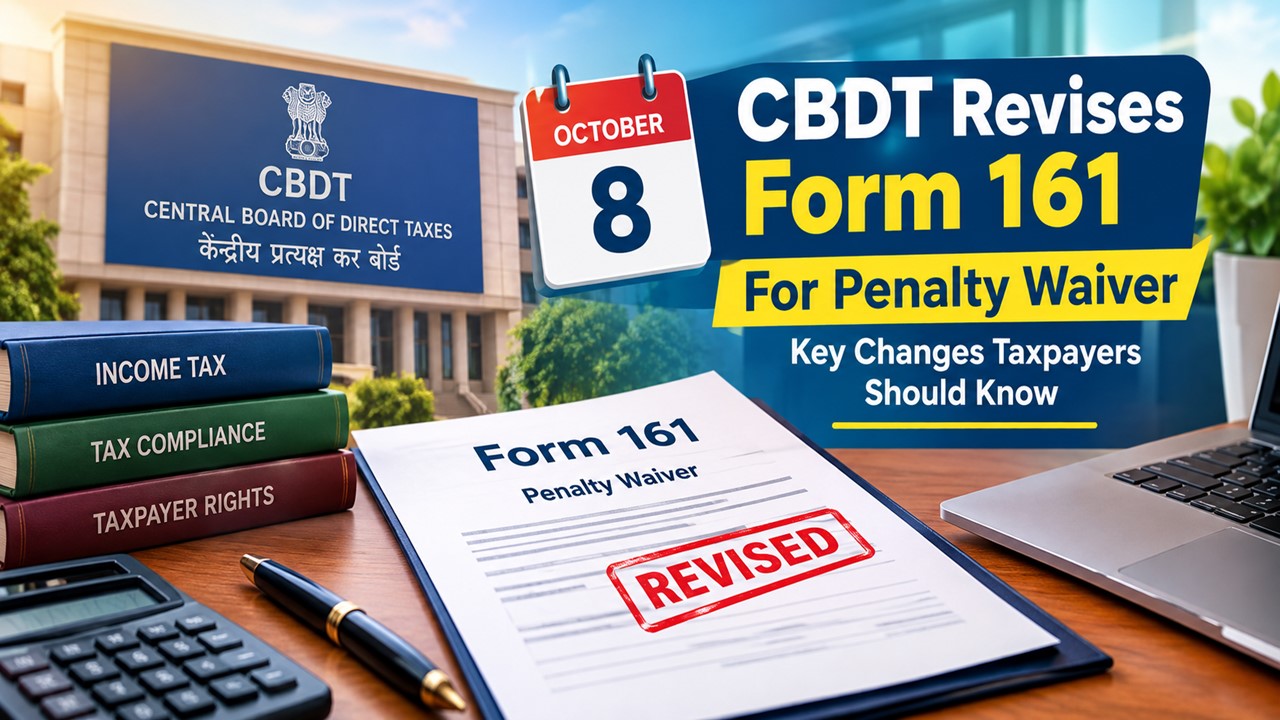 CBDT Revises Form 161 For Penalty Waiver on October 8: Key Changes Taxpayers Should Know