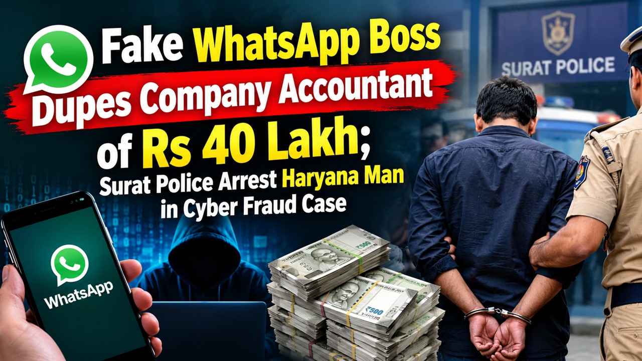 Fake WhatsApp Boss Dupes Company Accountant of Rs 40 Lakh; Surat Police Arrest Haryana Man in Cyber Fraud Case