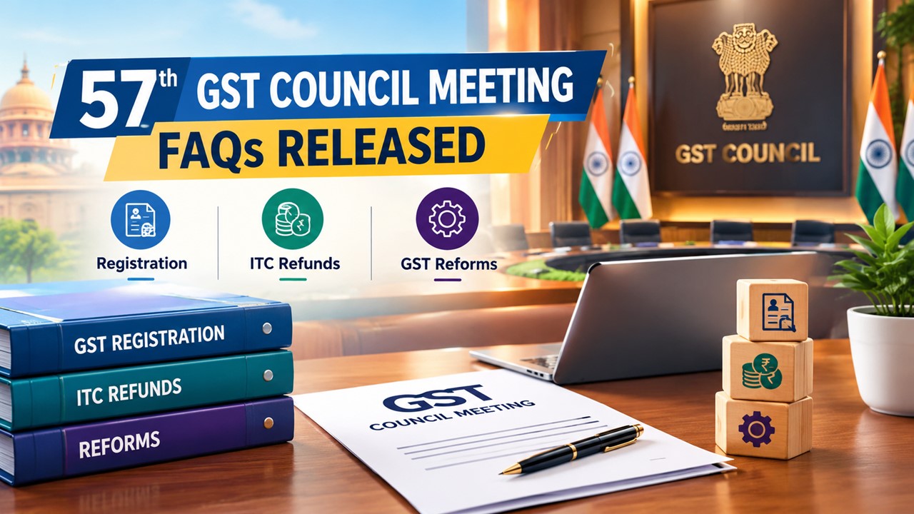 57th GST Council Meeting FAQs Released: Key Clarifications on Registration, ITC Refunds and GST Reforms