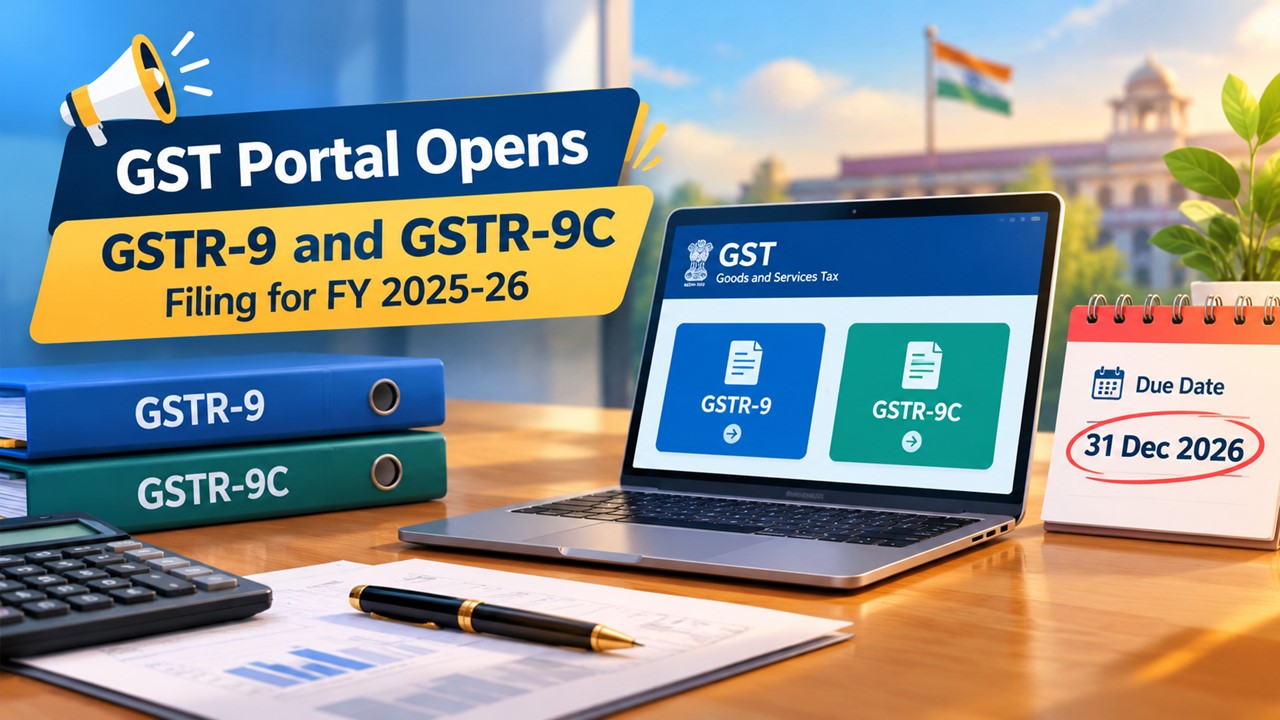GST Portal Opens GSTR-9 and GSTR-9C Filing for FY 2025-26: Check Due Date and Key Points