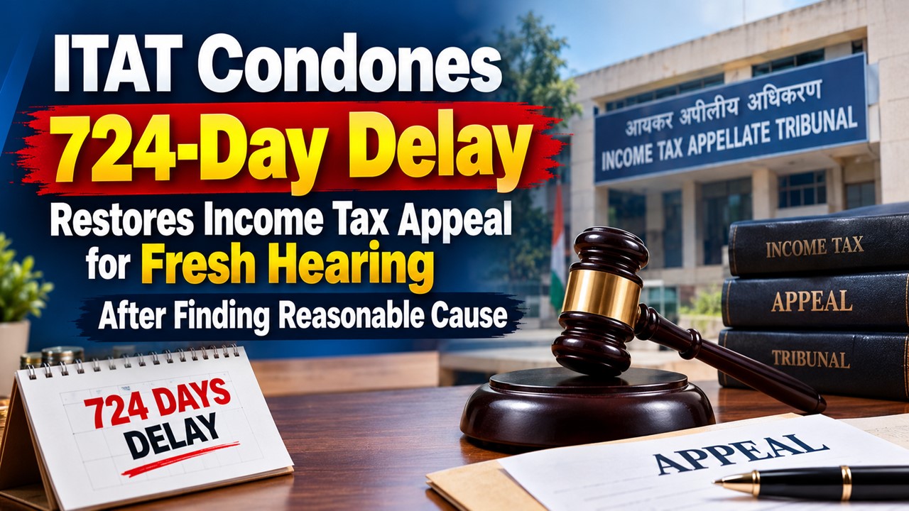 ITAT Condones 724-Day Delay, Restores Income Tax Appeal for Fresh Hearing After Finding Reasonable Cause