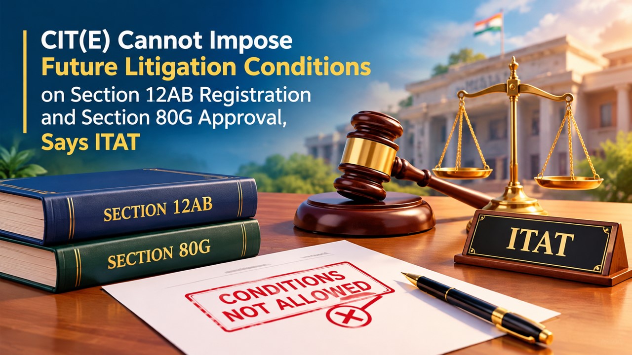 CIT(E) Cannot Impose Future Litigation Conditions on Section 12AB Registration and Section 80G Approval, Says ITAT 